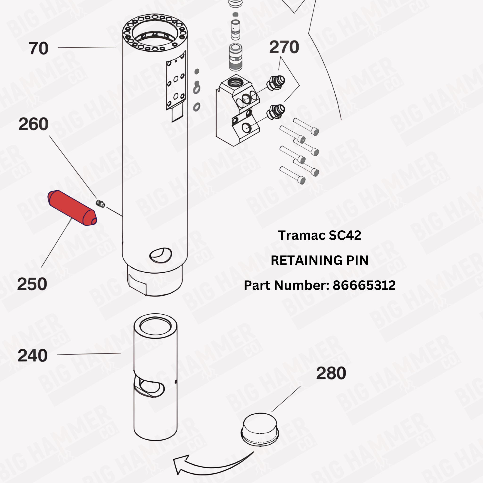 Tramac SC42 Retainer Pin