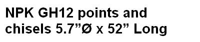 NPK GH12 points and chisels
