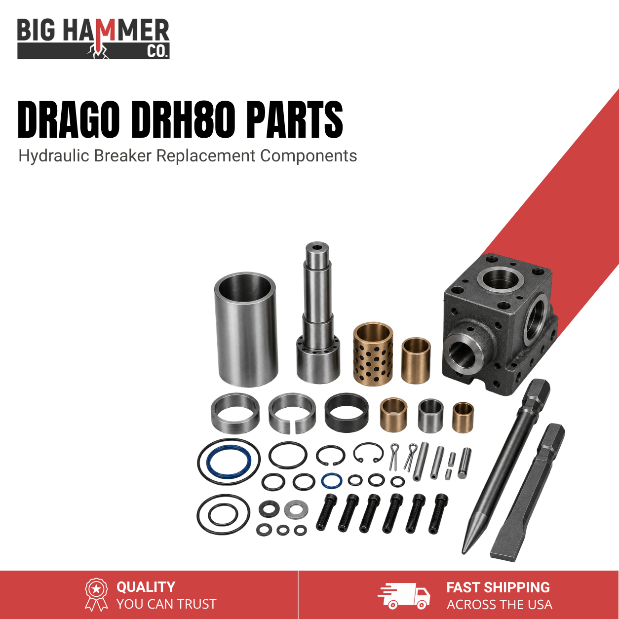 All Parts for Drago DRH80 Hydraulic Breaker