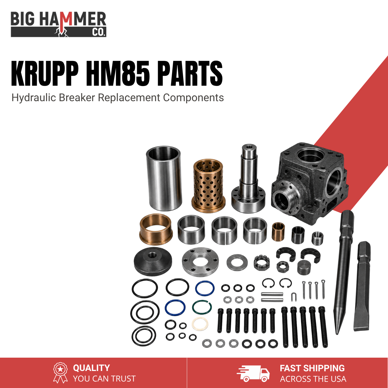 All Parts for Krupp HM85 Hydraulic Breaker