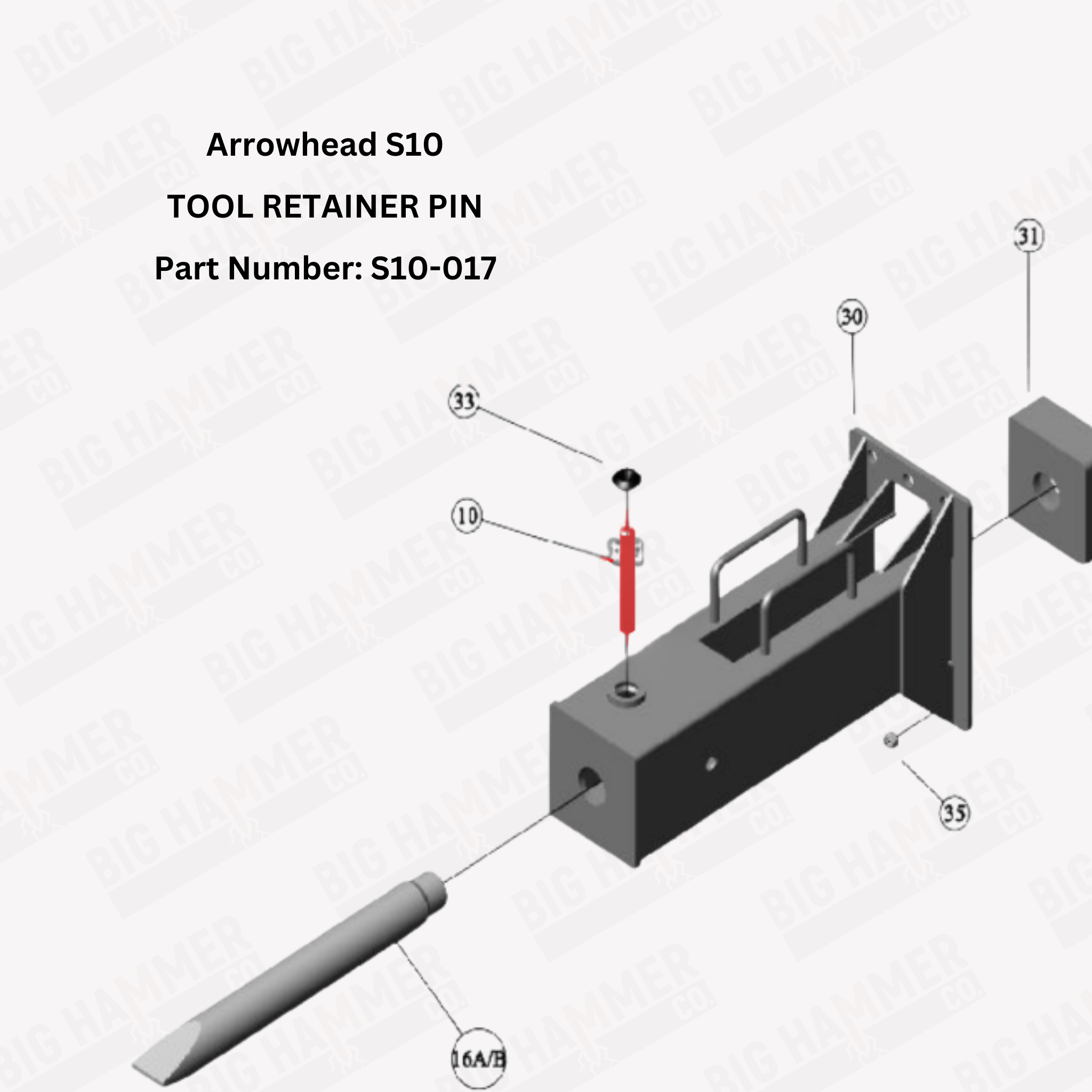 Arrowhead S10 Tool Retainer Pin