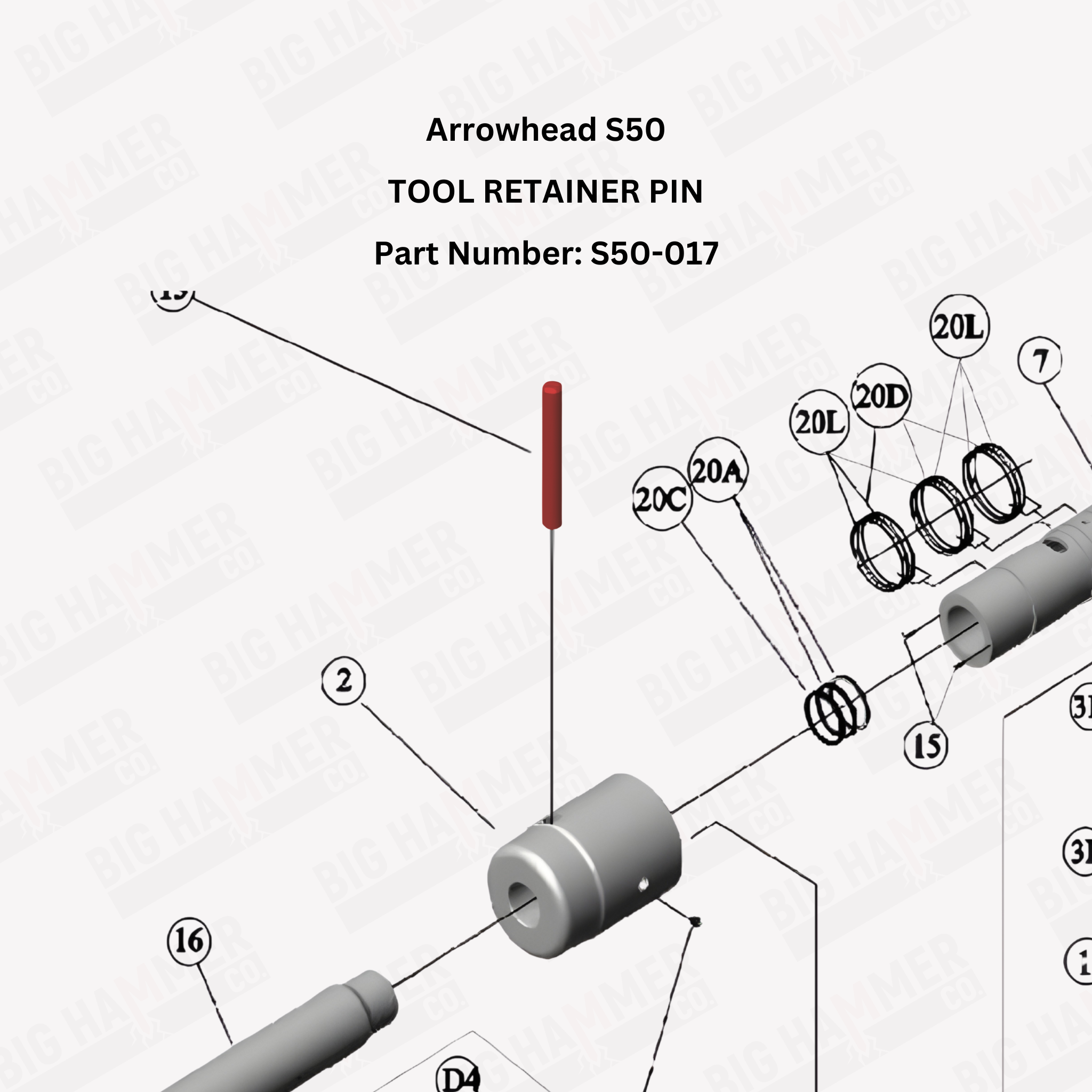 Arrowhead S50 Tool Retainer Pin