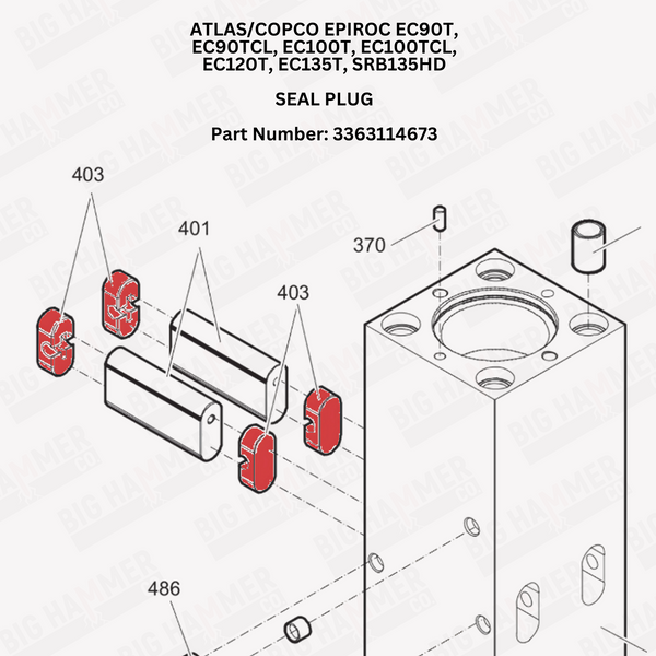 Atlas/Copco Epiroc EC90T, EC90TCL, EC100T, EC100TCL, EC120T, EC135T, SRB135HD Plug