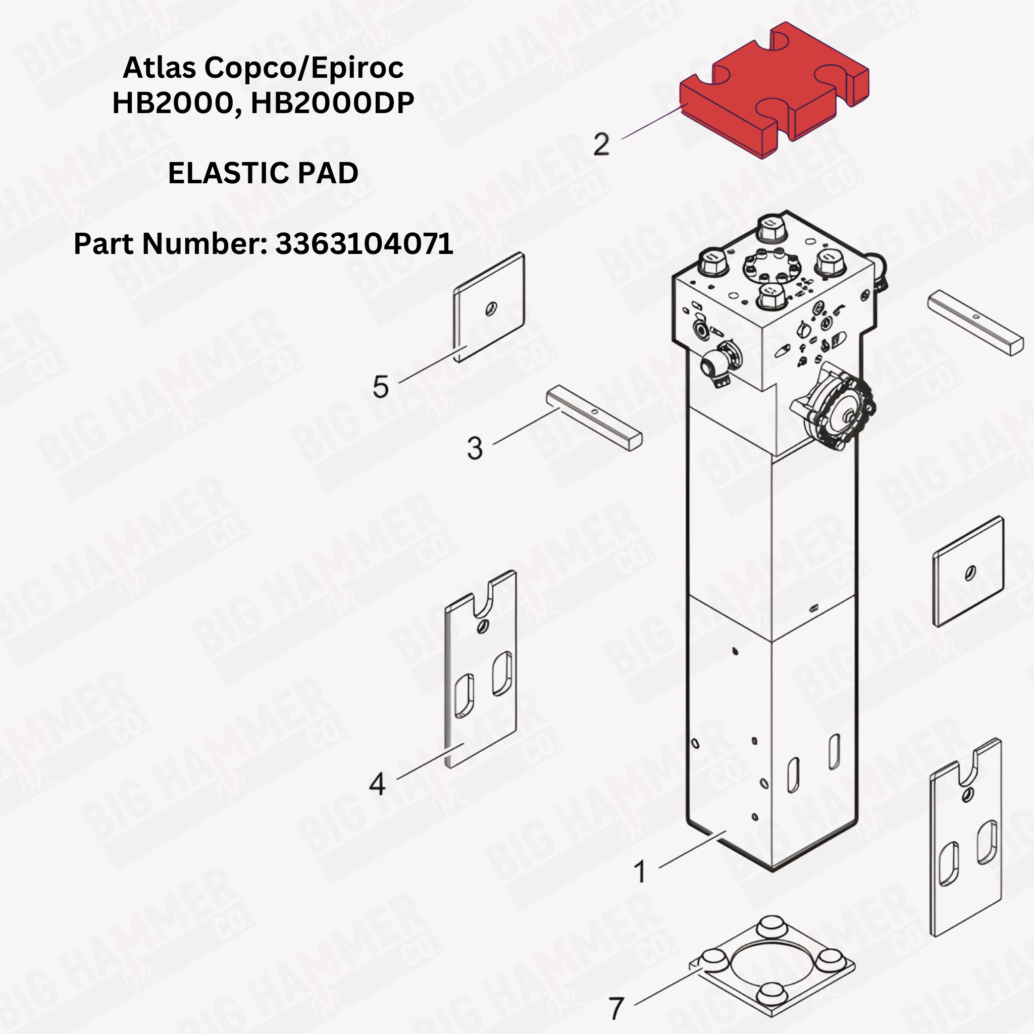 Atlas Copco/Epiroc HB2000, HB2000DP Elastic Pad