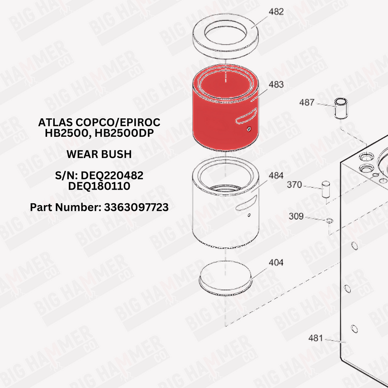 Atlas Copco/Epiroc HB2500, HB2500DP Upper Bushing