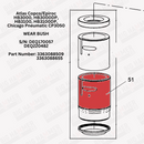 Atlas Copco/Epiroc HB3000, HB3000DP, HB3100, HB3100DP, Chicago Pneumatic CP3050 Lower Bushing