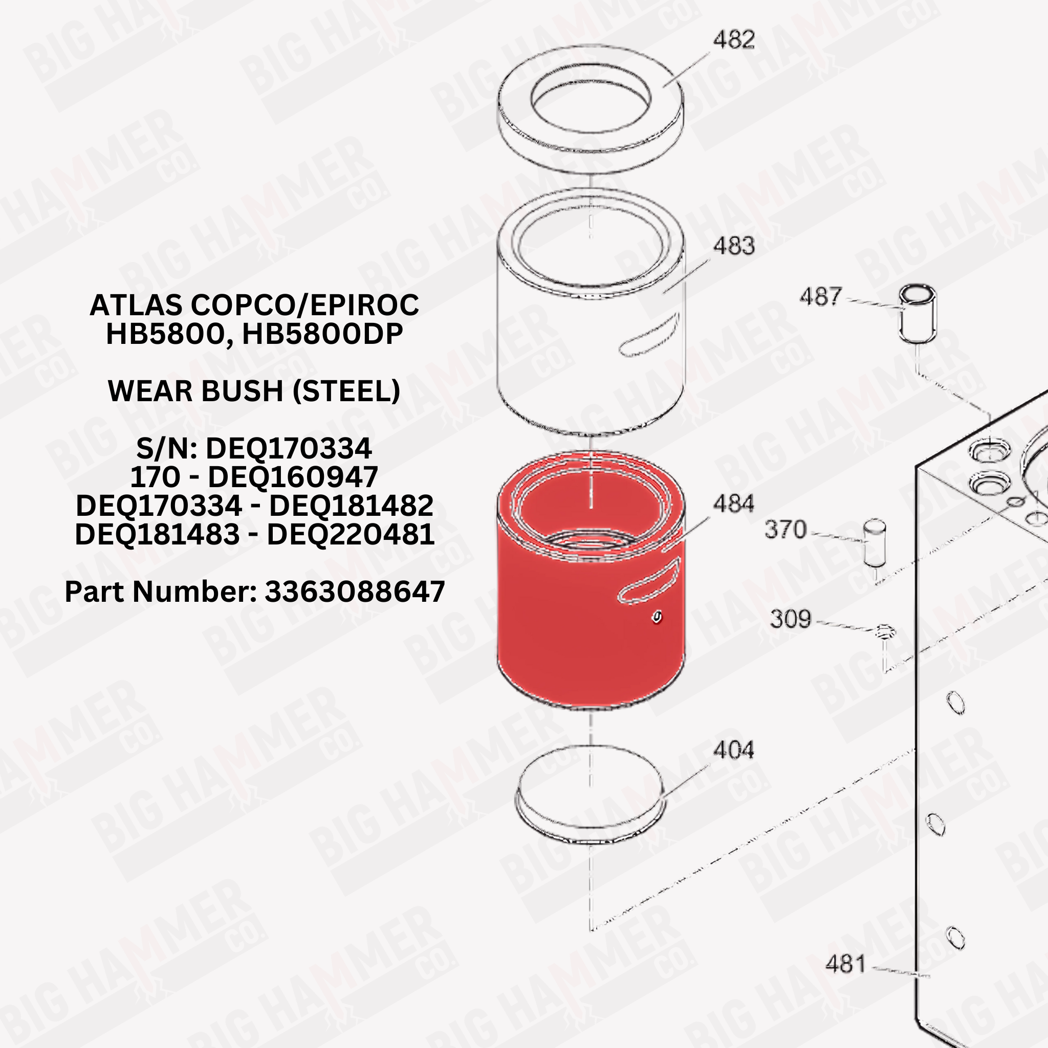 Atlas Copco/Epiroc HB5800, HB5800DP Lower Bushing