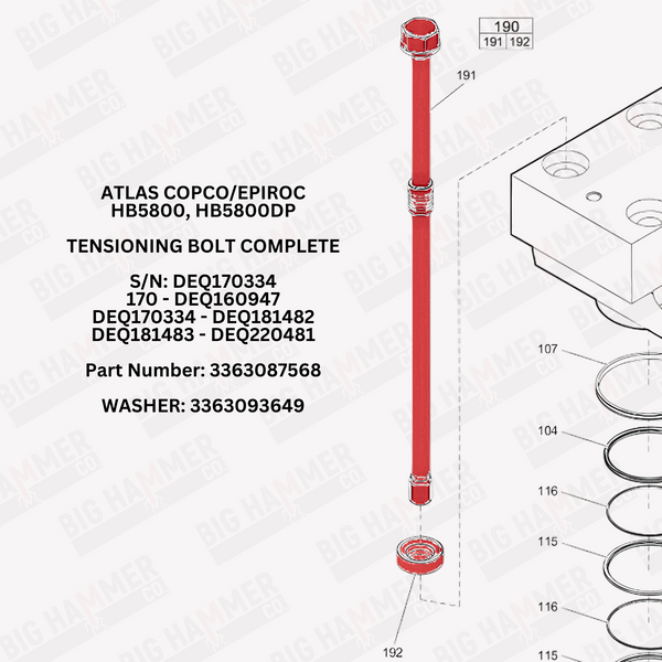 Atlas Copco/Epiroc HB5800, HB5800DP Side Bolt Complete