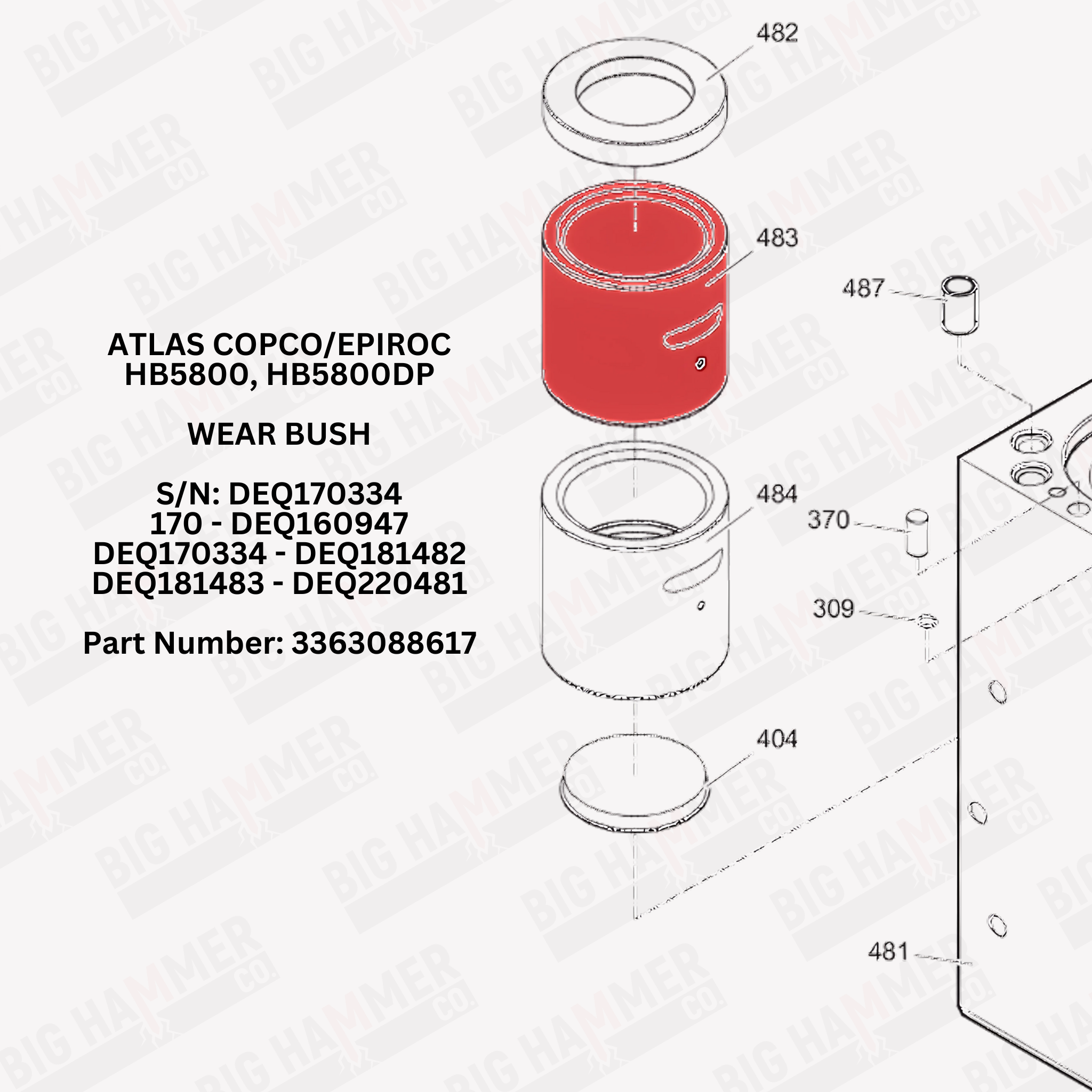 Atlas Copco/Epiroc HB5800, HB5800DP Upper Bushing