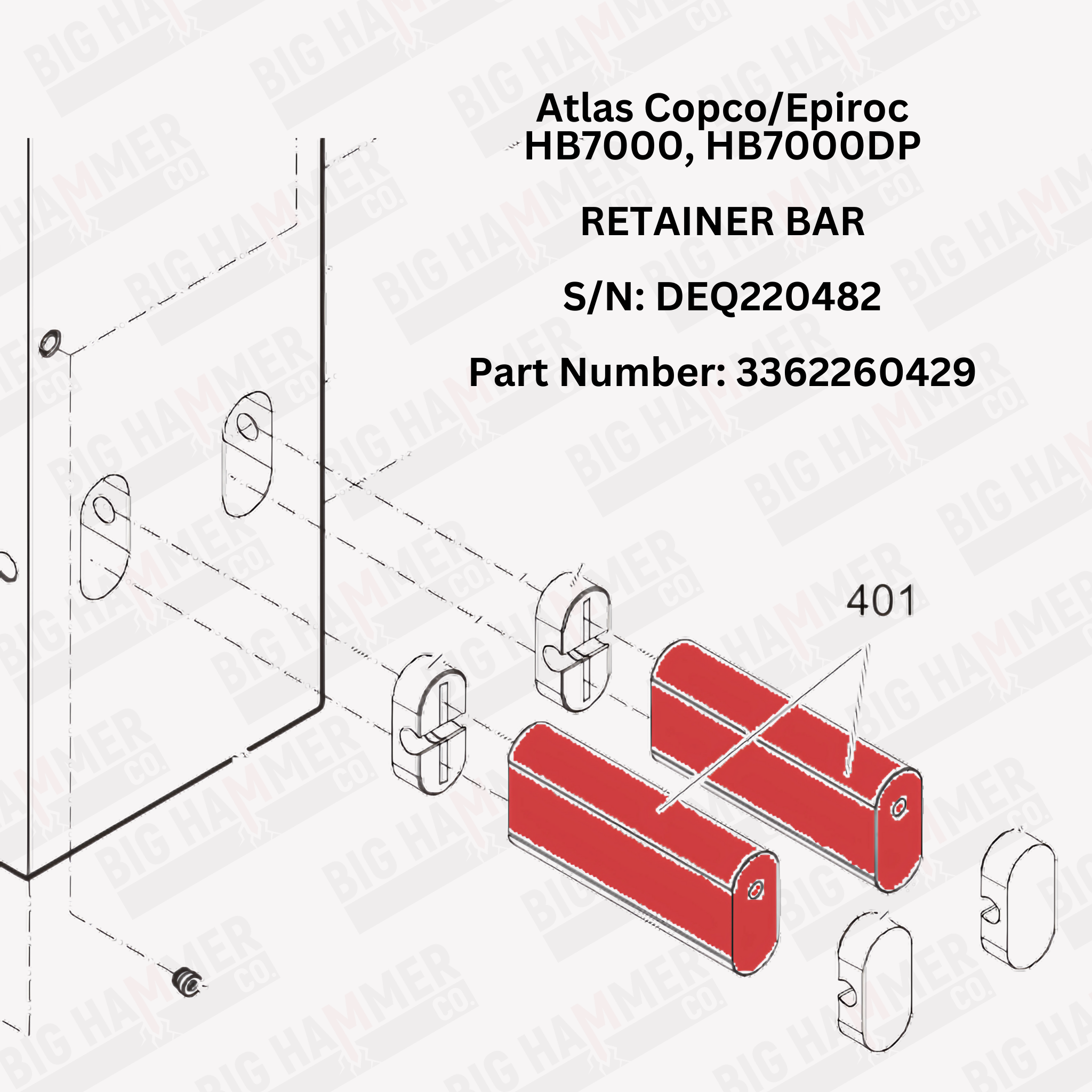 Atlas Copco/Epiroc HB7000, HB7000DP Retainer Bar