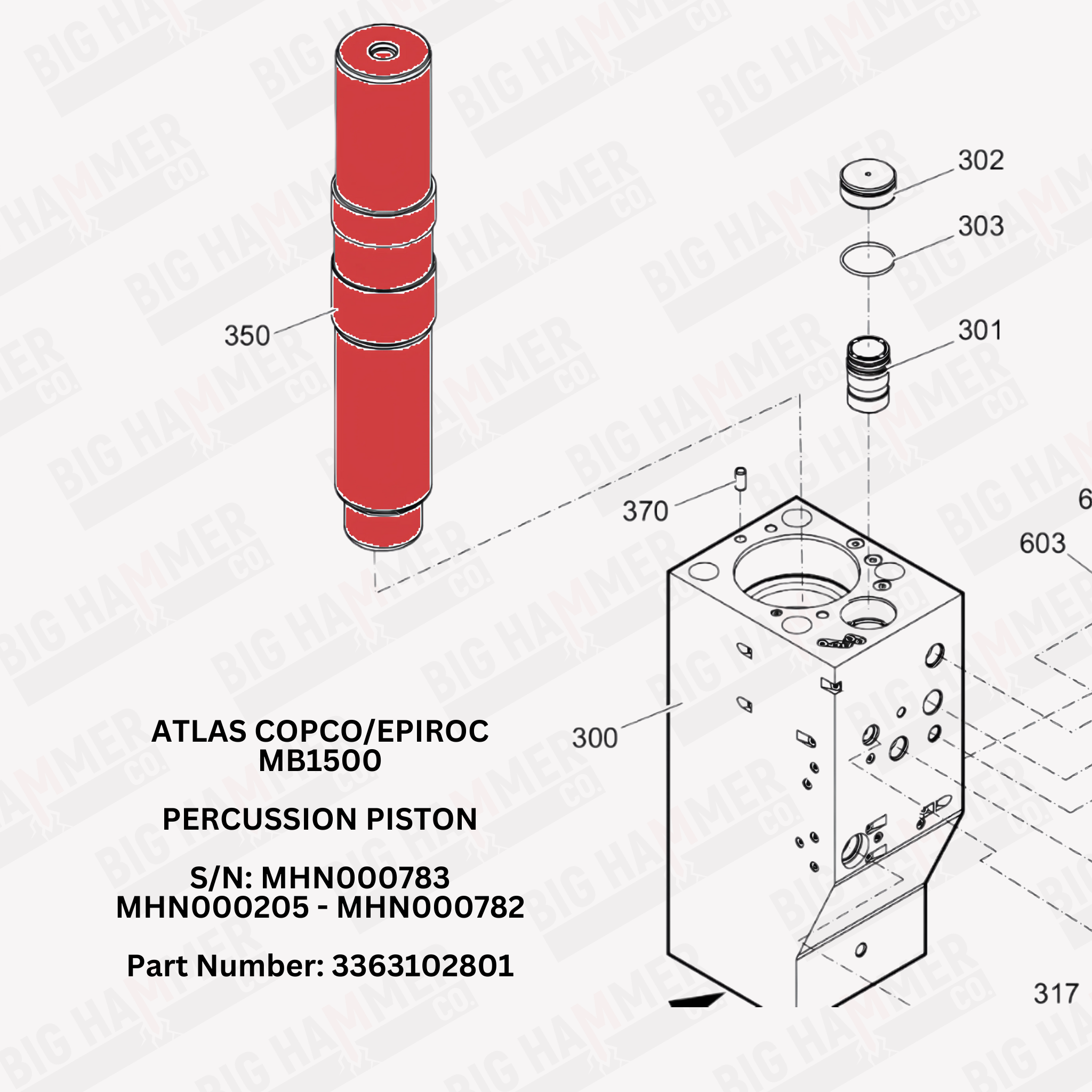 Atlas Copco/Epiroc MB1500 Piston