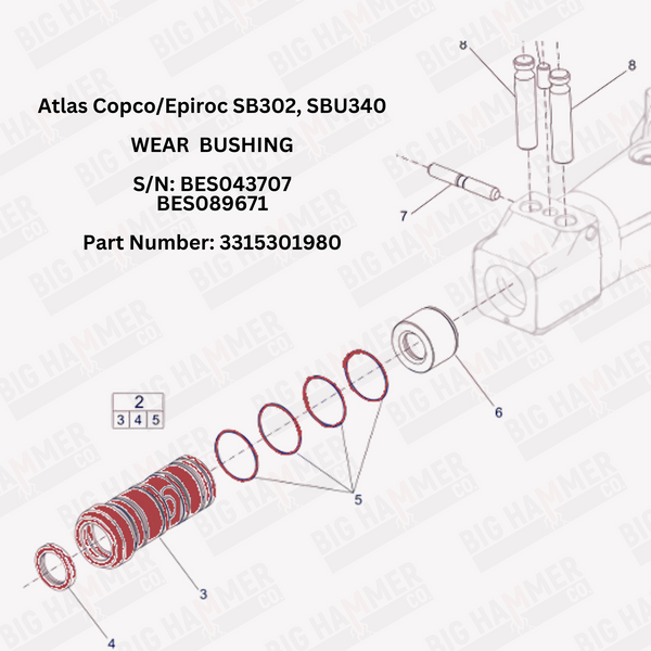 Atlas Copco/Epiroc SB302, SBU340 Lower Bushing