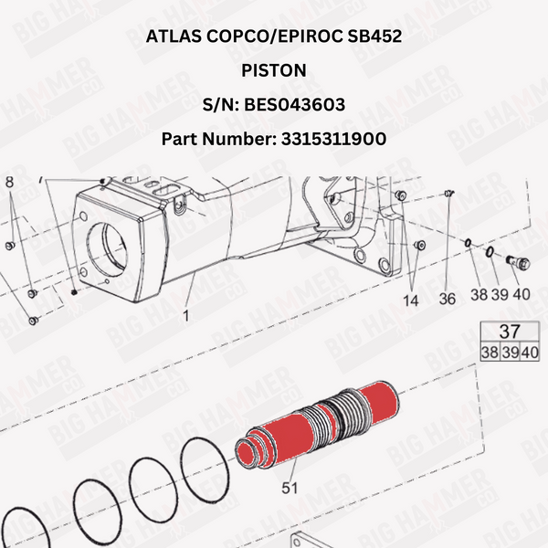 Atlas Copco/Epiroc SB452 Piston