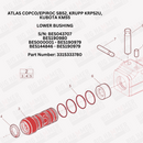 Atlas Copco/Epiroc SB52, Krupp KRP52U, Kubota KM55 Lower Bushing