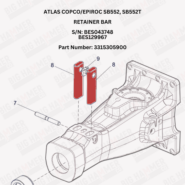 Atlas Copco/Epiroc SB552, SB552T Tool Retainer
