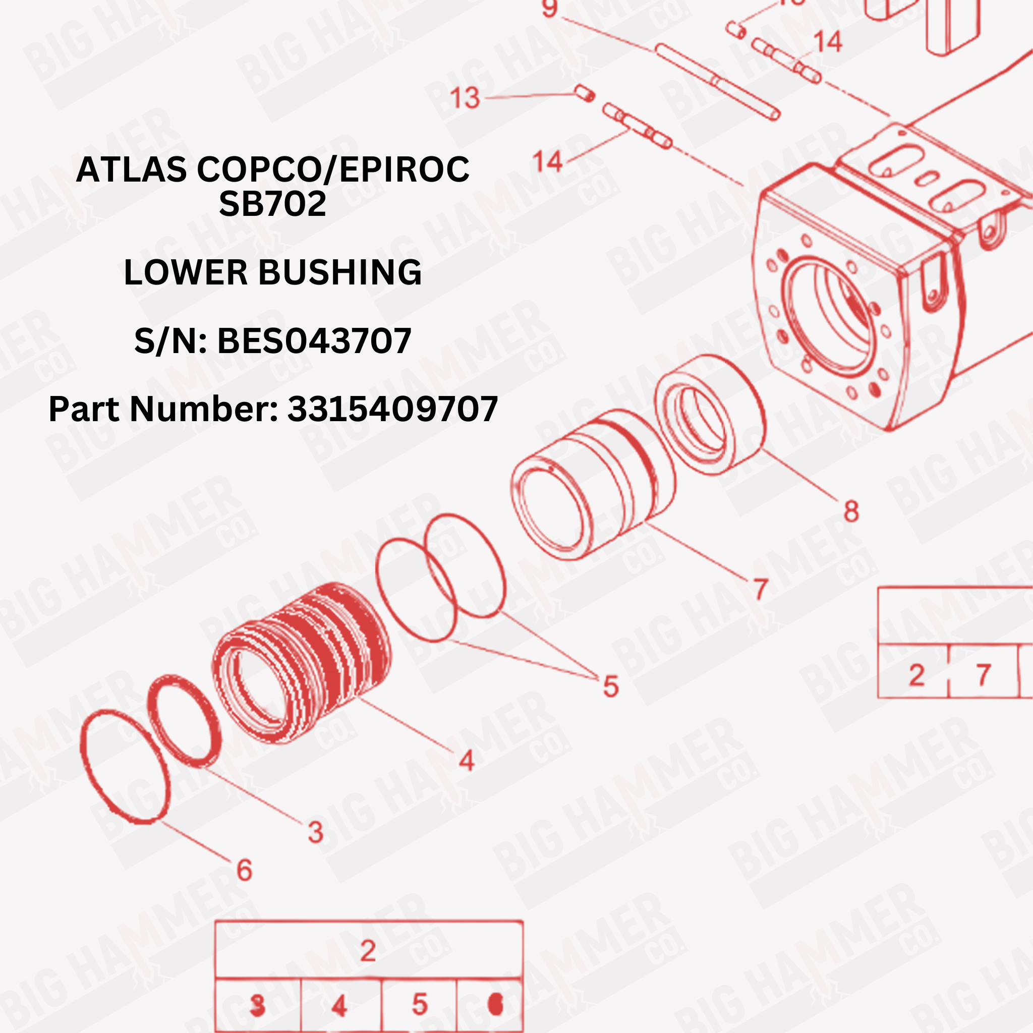 Atlas Copco/Epiroc SB702 Lower Bushing