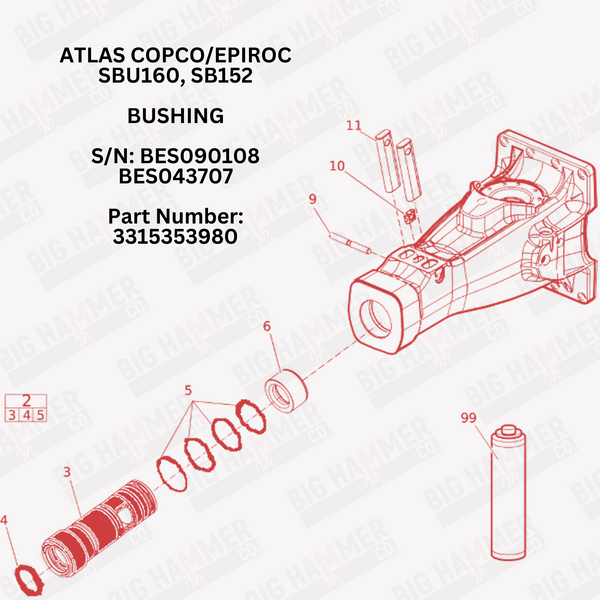 Atlas Copco/Epiroc SBU160, SB152 Lower Bushing