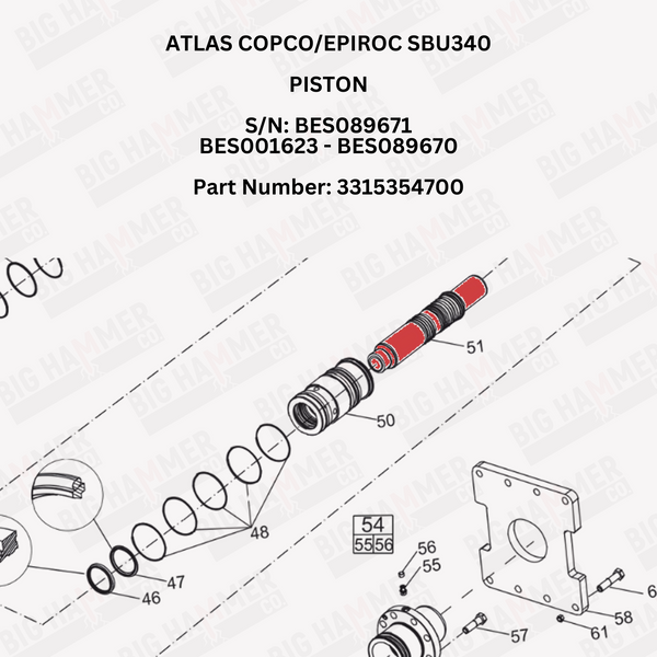 Atlas Copco/Epiroc SBU340 Piston