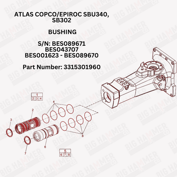 Atlas Copco/Epiroc SBU340, SB302 Upper Bushing
