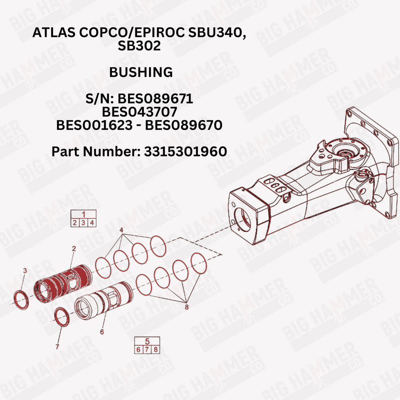 Atlas Copco/Epiroc SBU340, SB302 Upper Bushing