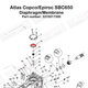 Atlas Copco/Epiroc SBC650, SBC650S, SBC650SC, SBC610, SBC610S, SB300, SB300S, SB300SC, SBC800, SBC800S, SB450, SB450S, SB450SC Diaphragm