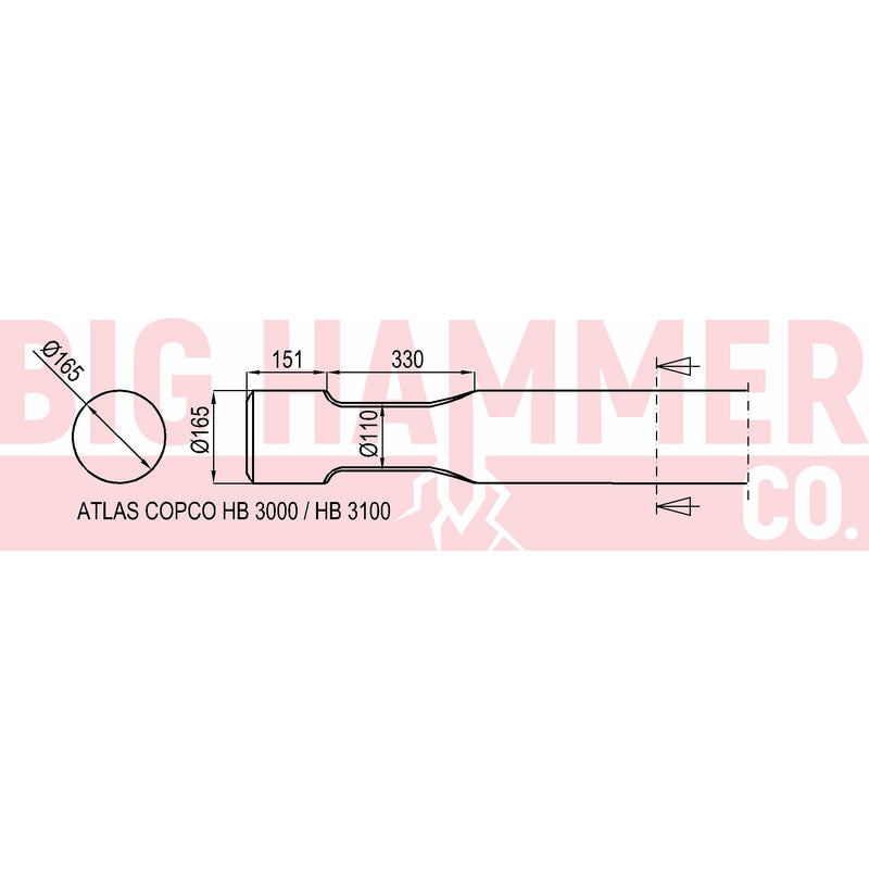 Atlas Copco/Epiroc HB3000, HB3100 points and chisels