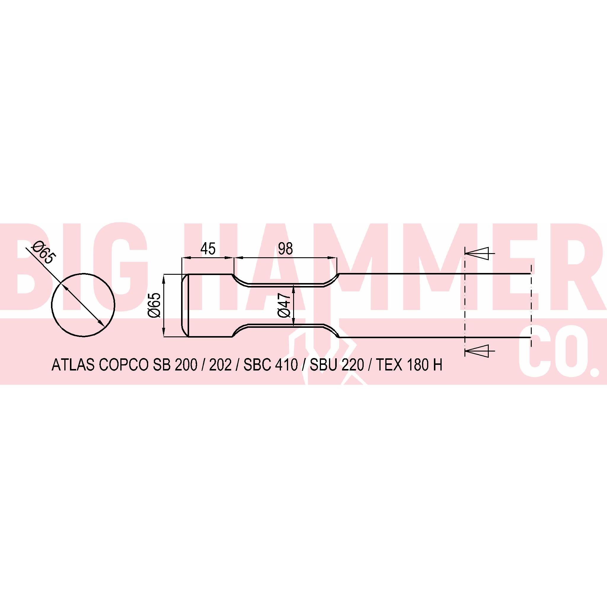 Atlas Copco/Epiroc SB200, SB202, SBC410, SBU220, TEX180H Points and Chisels