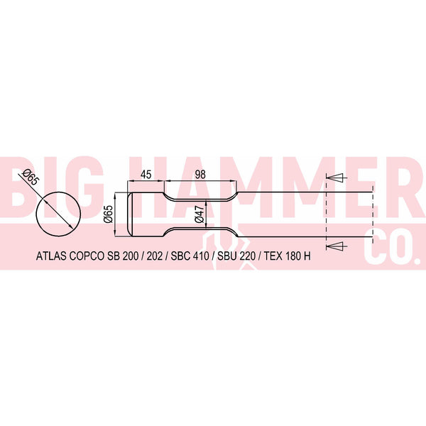 Atlas Copco/Epiroc SB200, SB202, SBC410, SBU220, TEX180H Points and Chisels