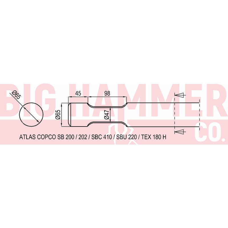 Atlas Copco/Epiroc SB200, SB202, SBC410, SBU220, TEX180H Points and Chisels