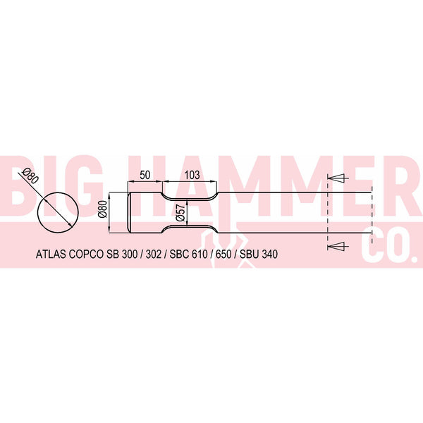 Atlas Copco/Epiroc SB300, SB302, SBC610, SBC650,  SBU340 points and chisels