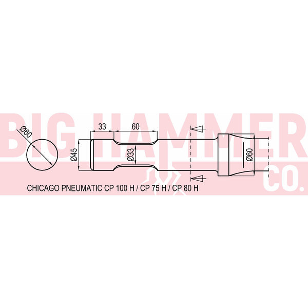 Chicago Pneumatic CP100H , CP75H , CP80H points and chisels