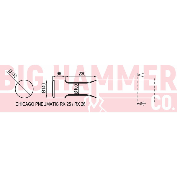 Chicago Pneumatic RX25 , RX26 Points and chisels