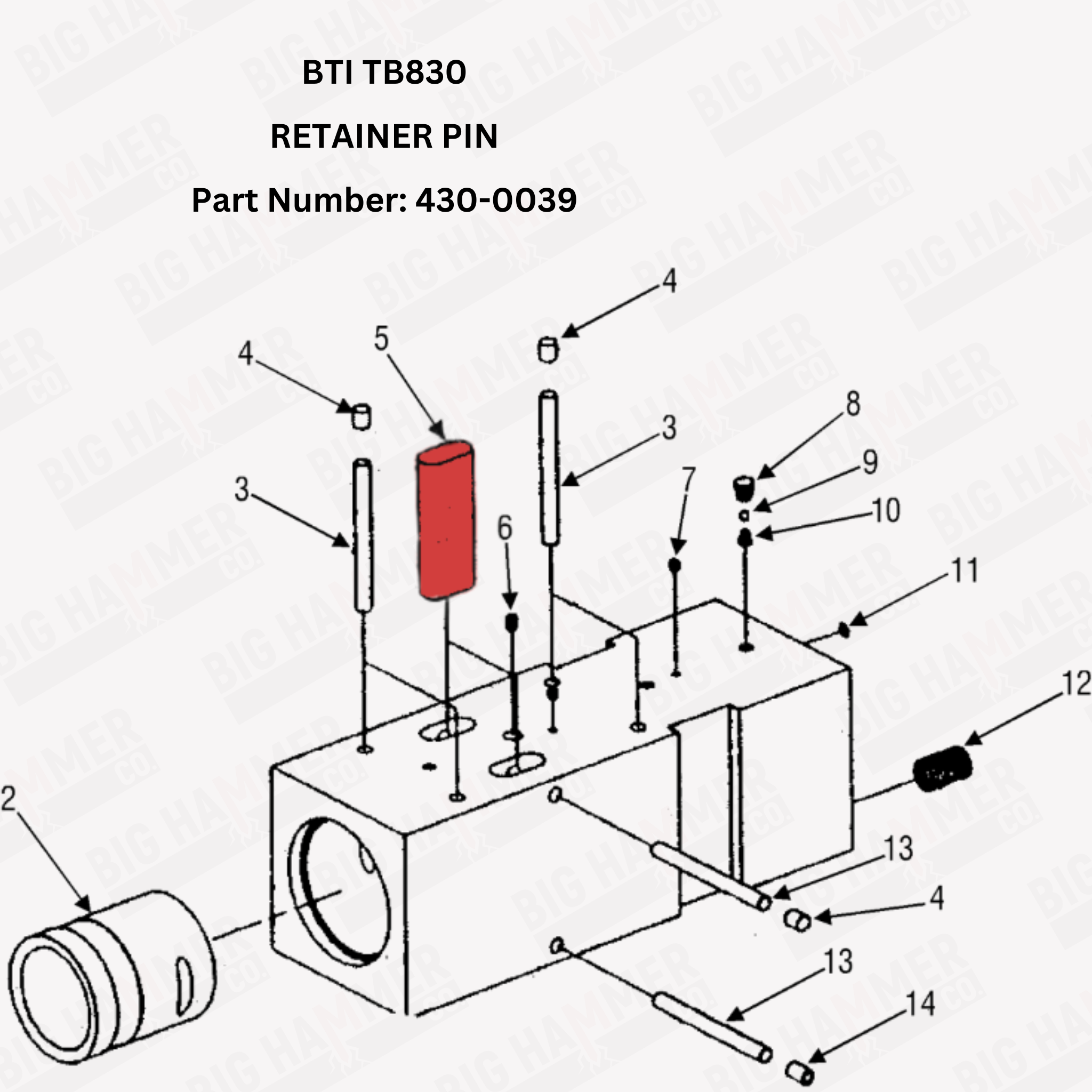 BTI TB830 Retainer Pin