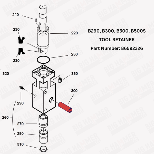 Bobcat B290, B300, B500, B500S Tool Retainer