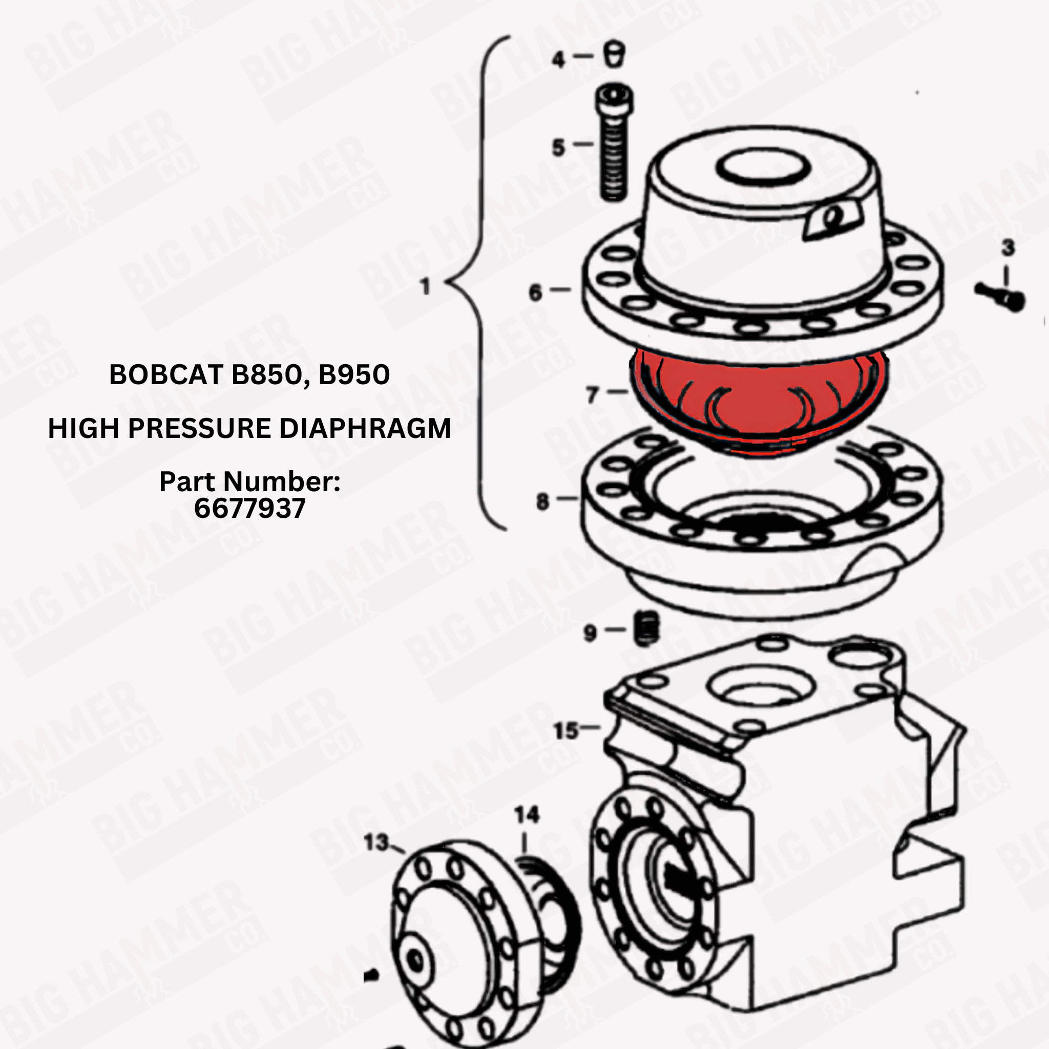 Bobcat B850, B950 High Pressure Diaphragm