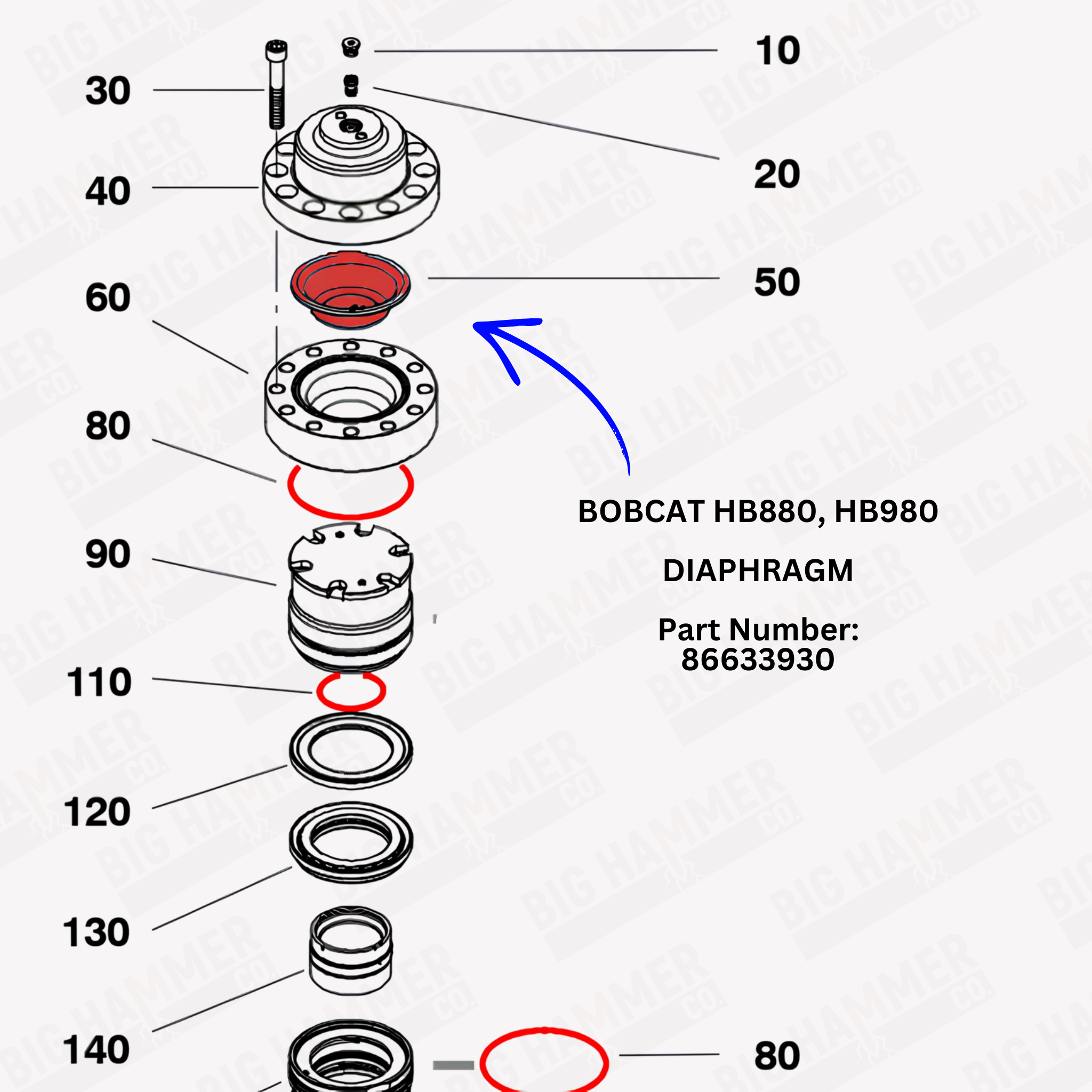 Bobcat HB880, HB980 Diaphragm