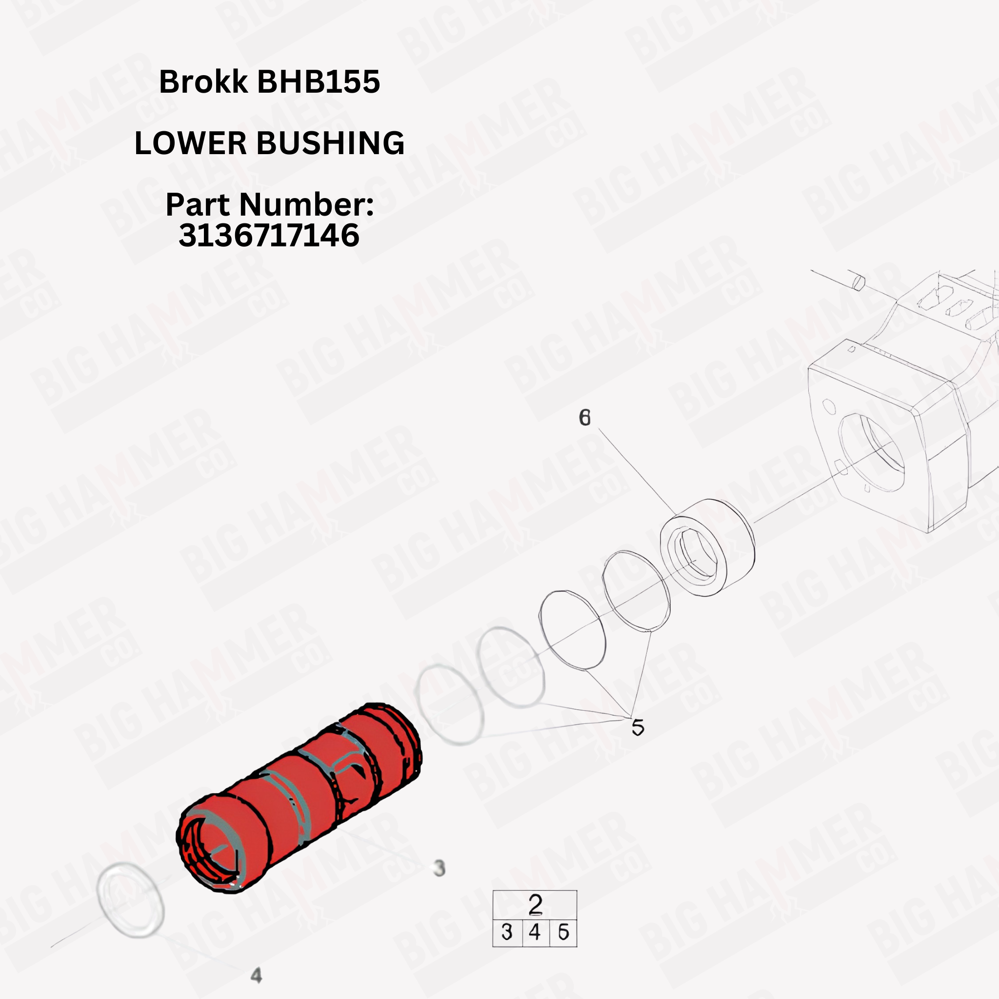 Brokk BHB155 Lower Bushing