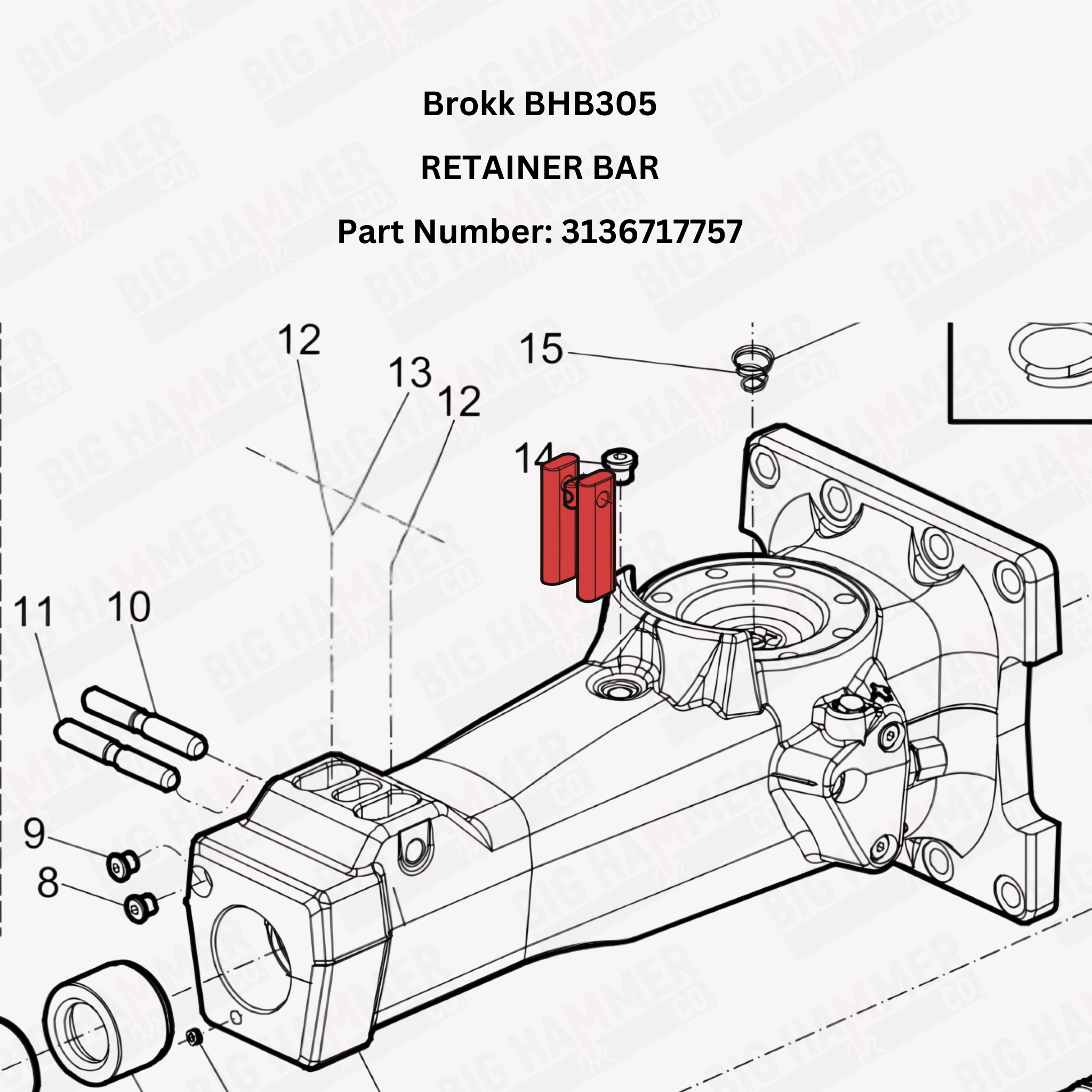 Brokk BHB305 Retainer Bar