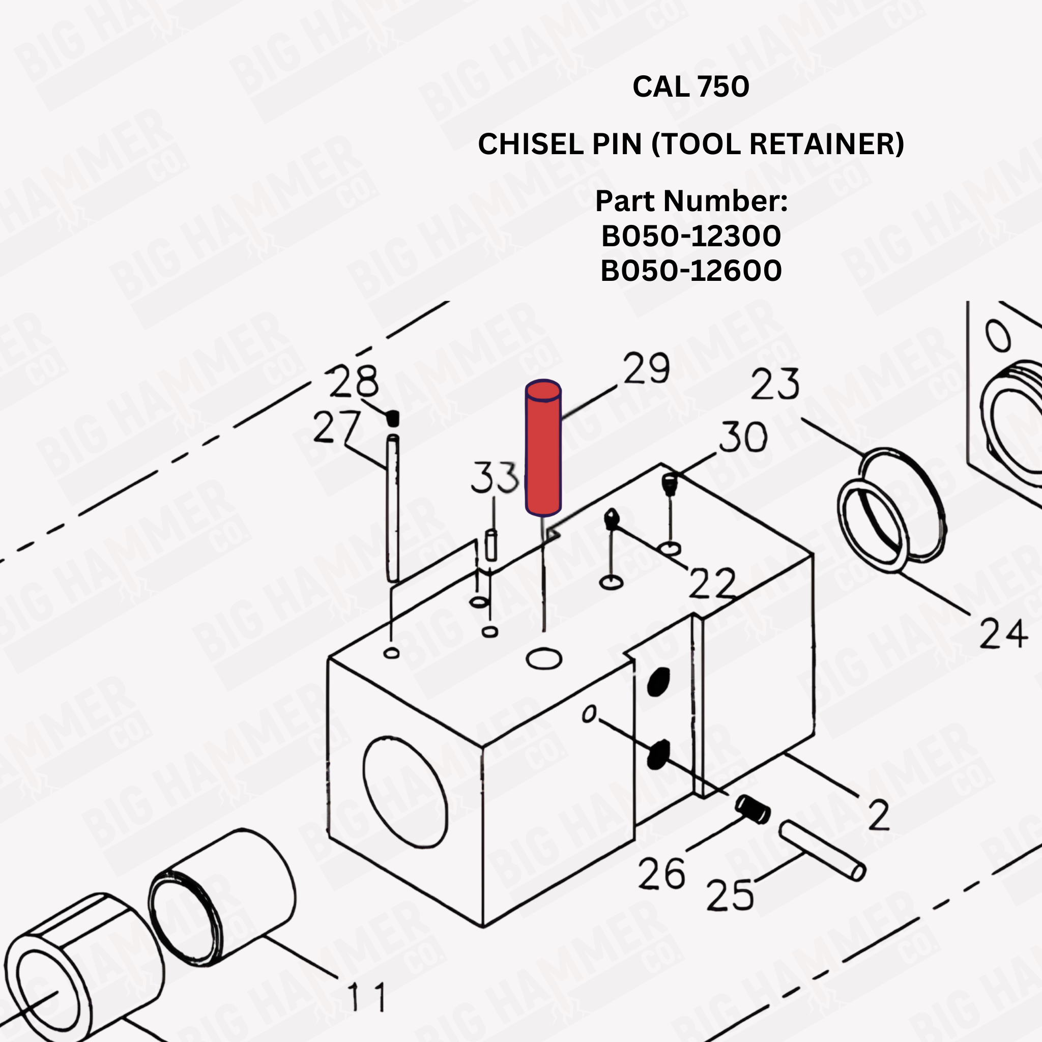 CAL 750 Chisel Pin (Tool Retainer)