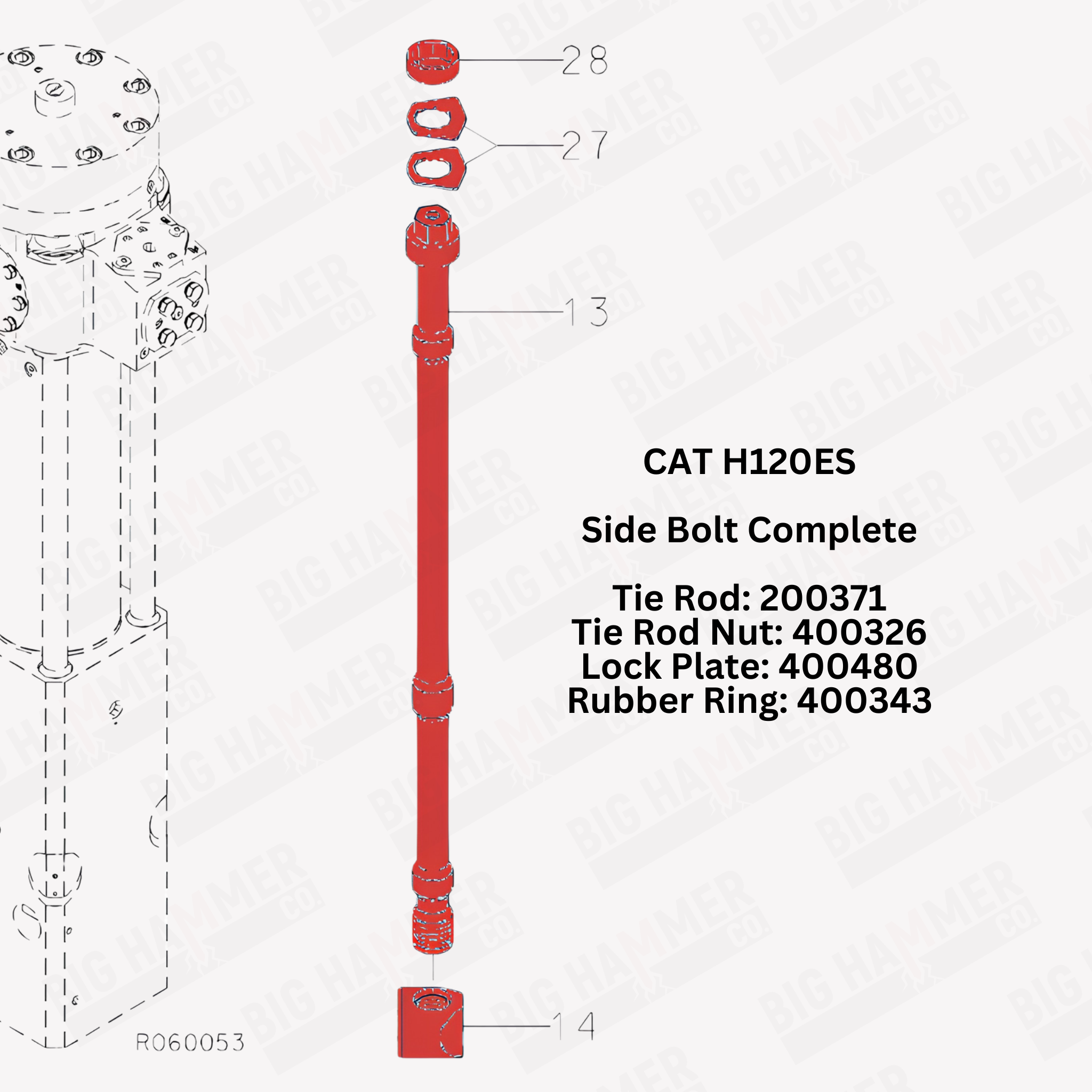 CAT H120ES Side Bolt Complete