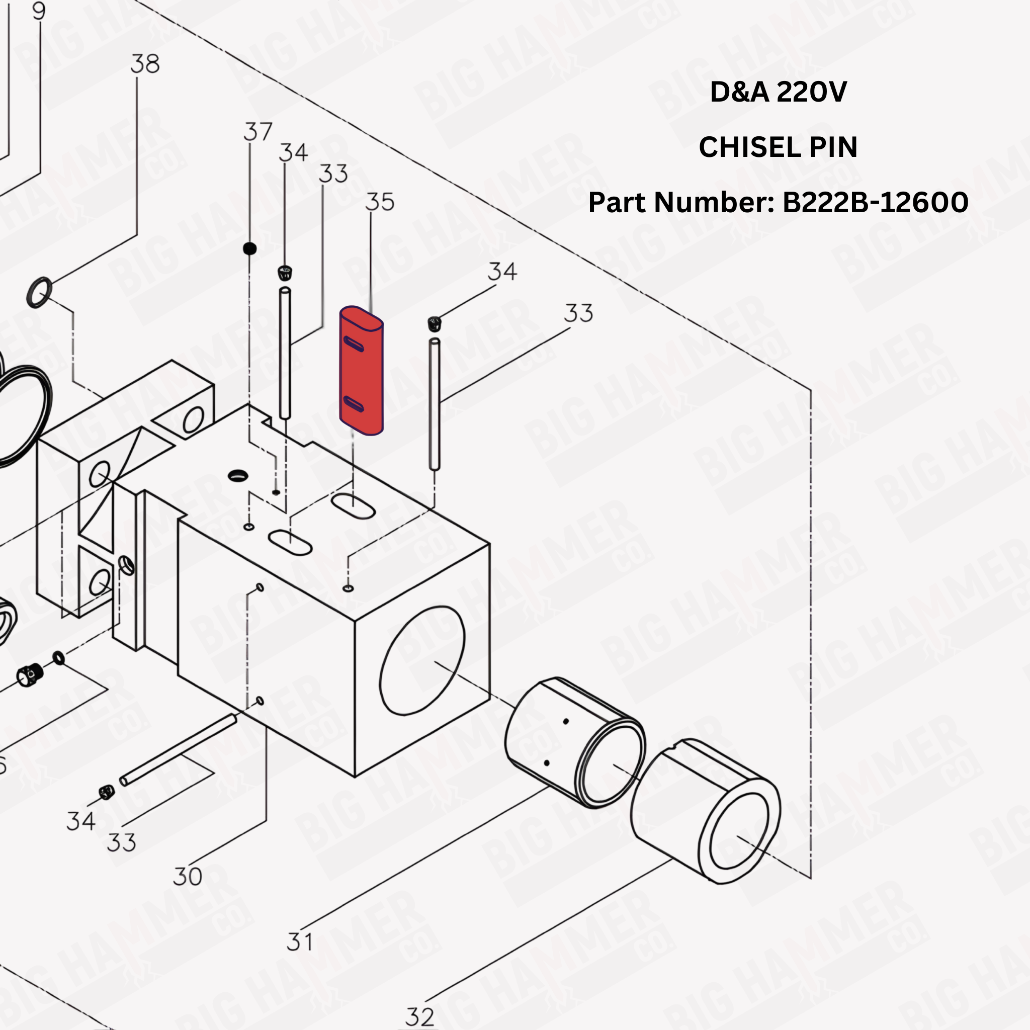 D&A 220V Chisel Pin (Tool Retainer)