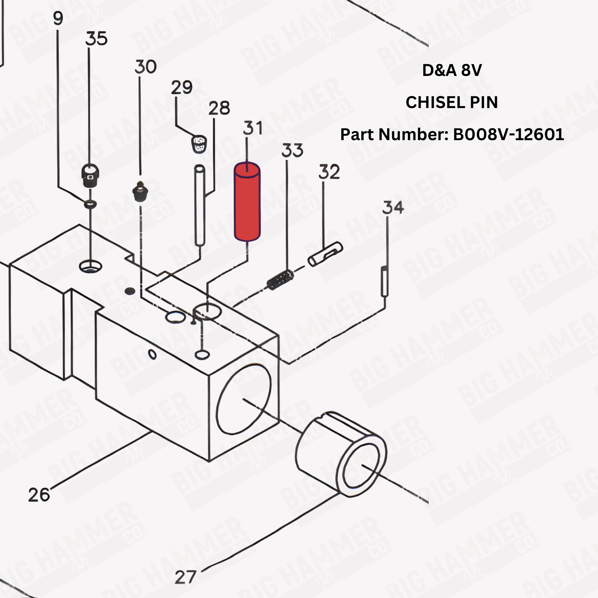 D&A 8V Chisel Pin (Tool Retainer)
