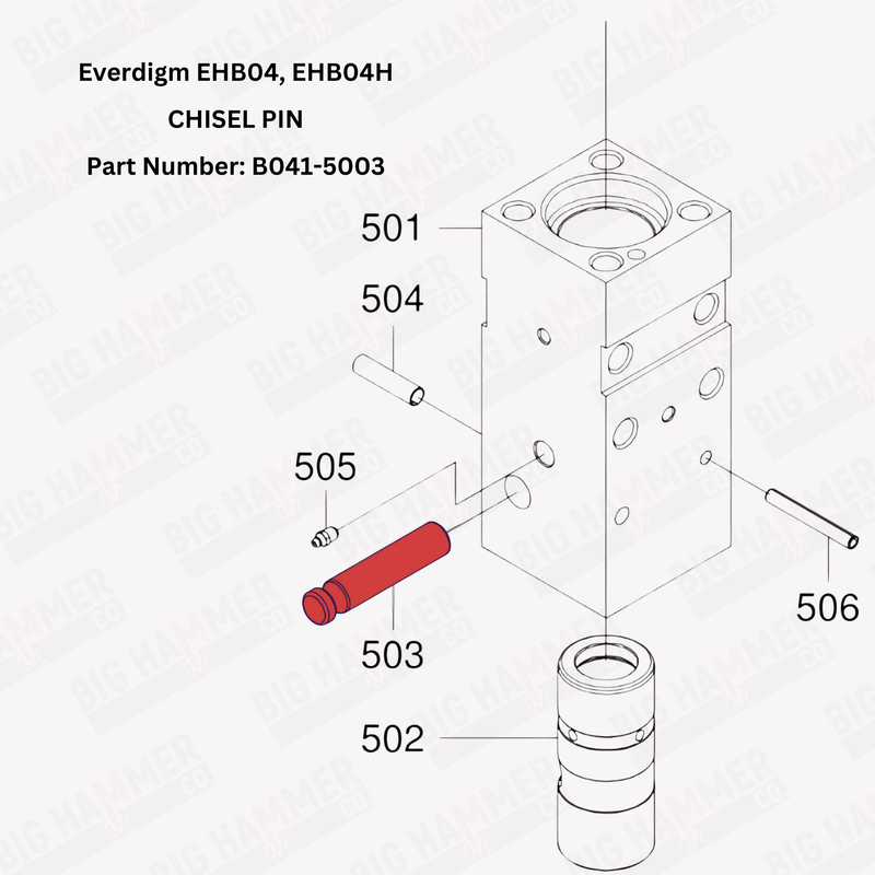 Everdigm EHB04, EHB04H Chisel Pin (Tool Retainer)