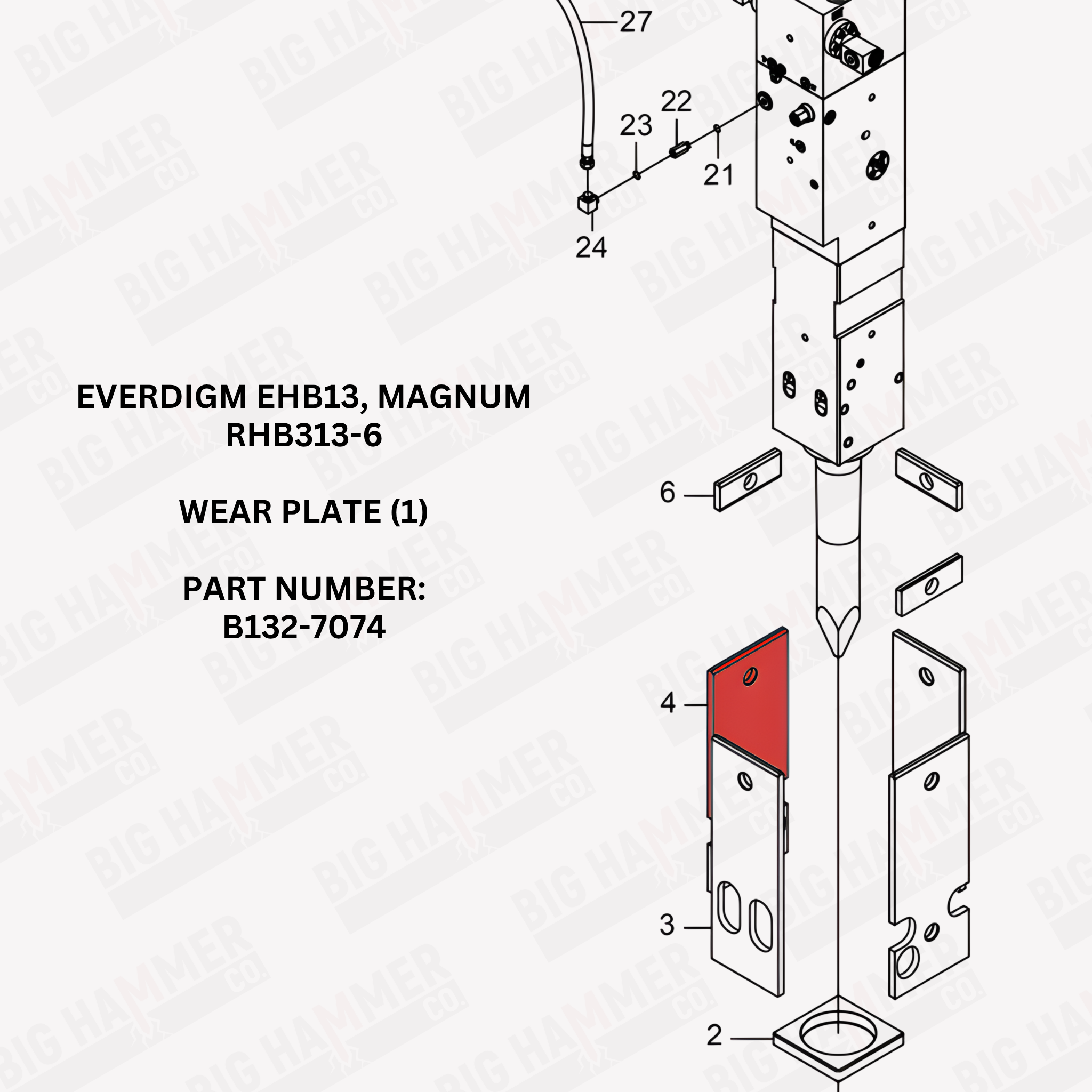 Everdigm EHB13, Magnum RHB313-6 Wear Plate