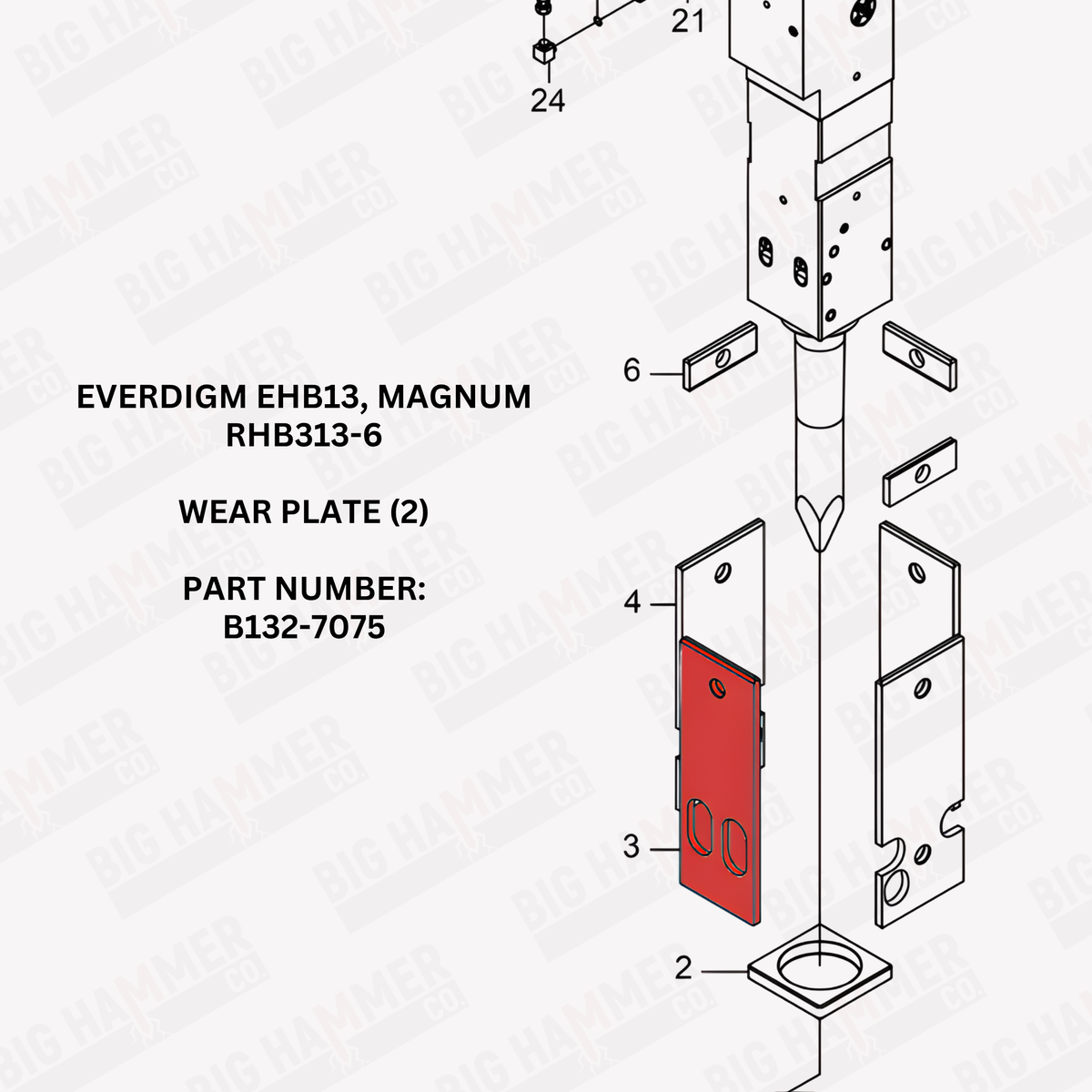 Everdigm EHB13, Magnum RHB313-6 Wear Plate