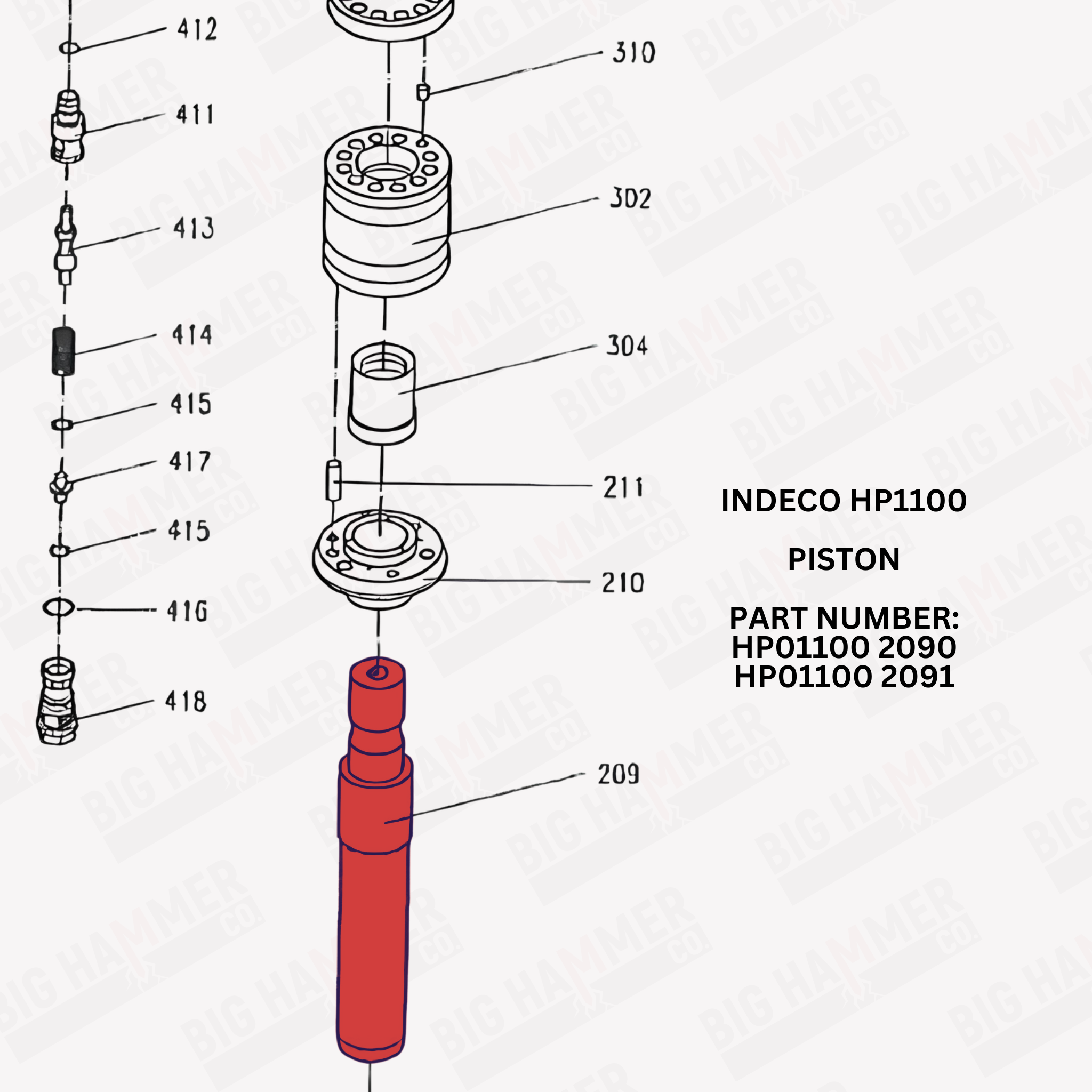Indeco HP1100 Piston
