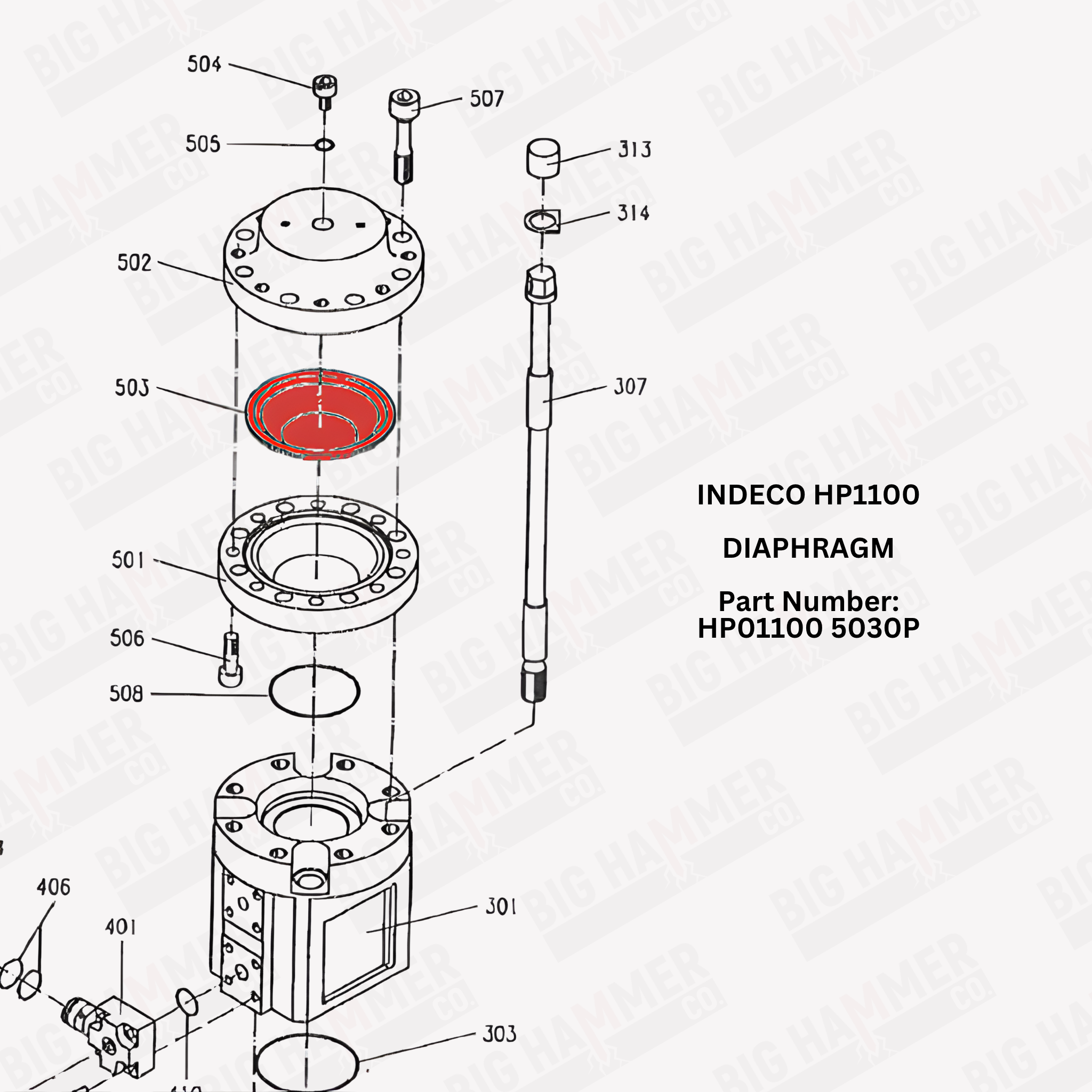 Indeco HP1100 Polyurethane Diaphragm