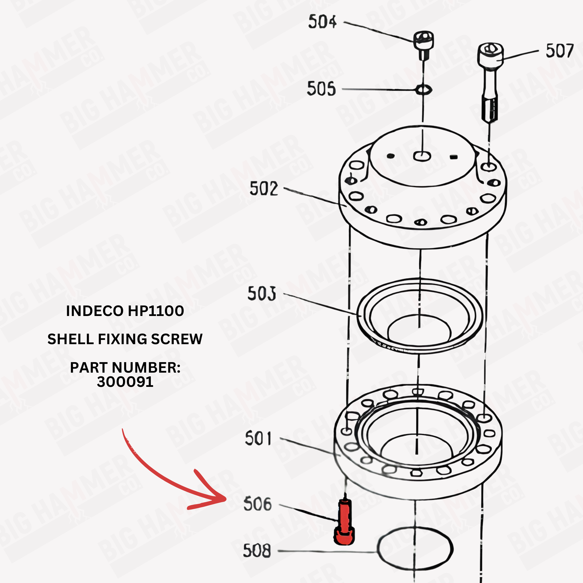 Indeco HP1100 Shell Fixing Screw
