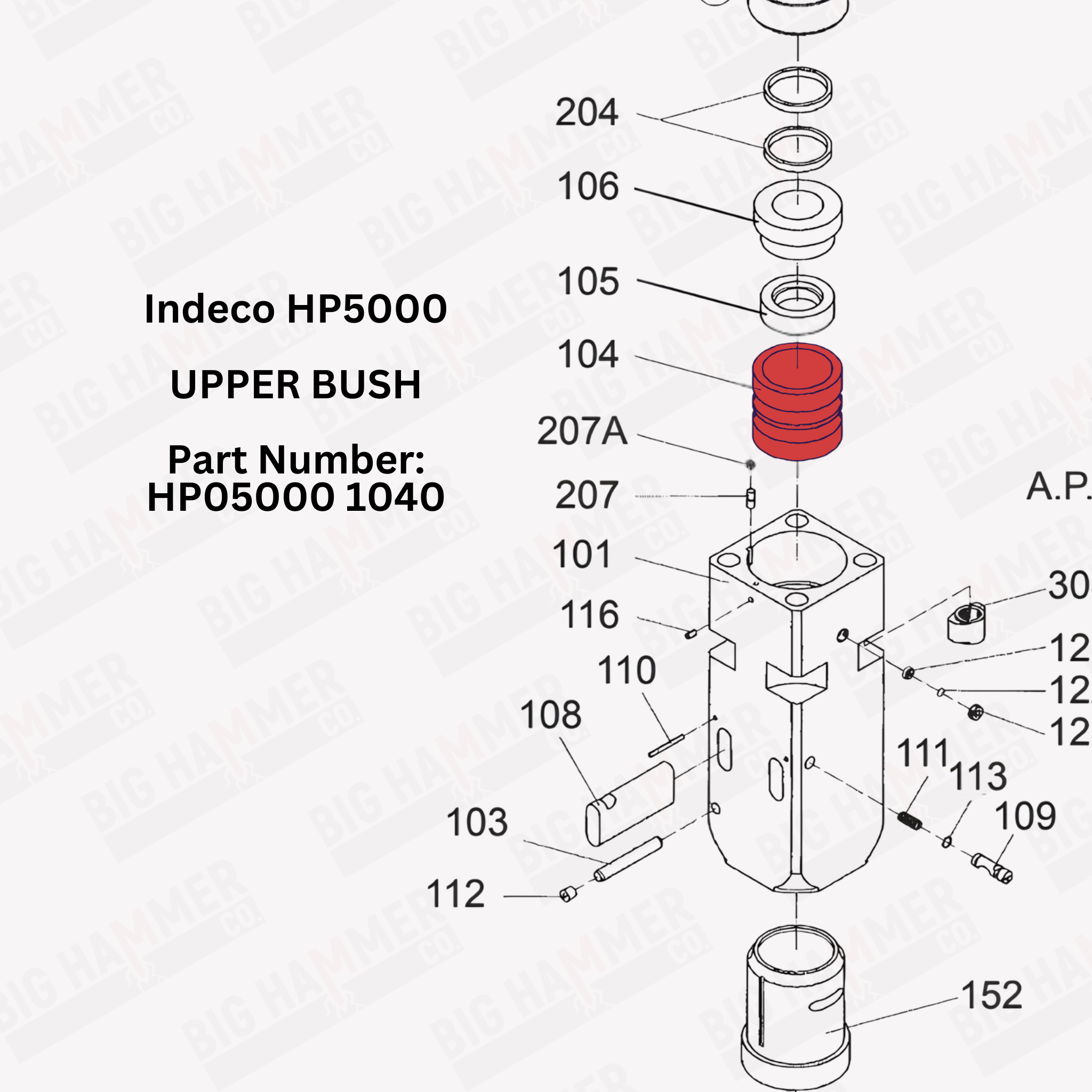 Indeco HP5000 Upper Bush