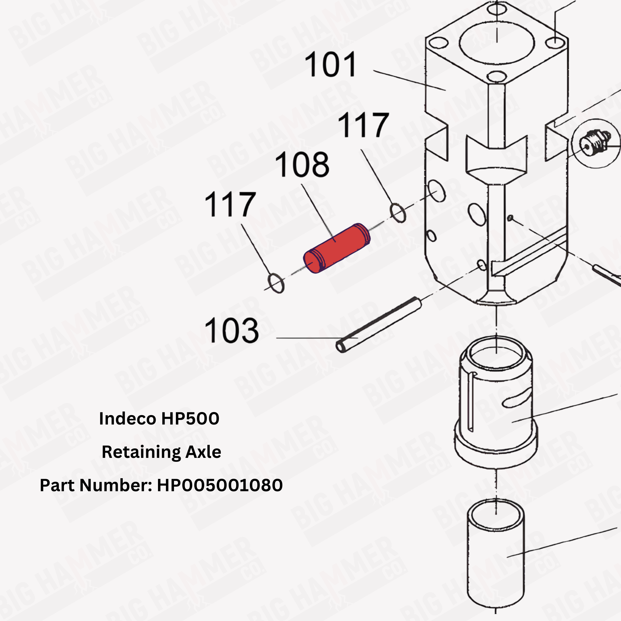 Indeco HP500 Retaining Axle